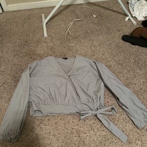 Target striped blouse with tie in the front